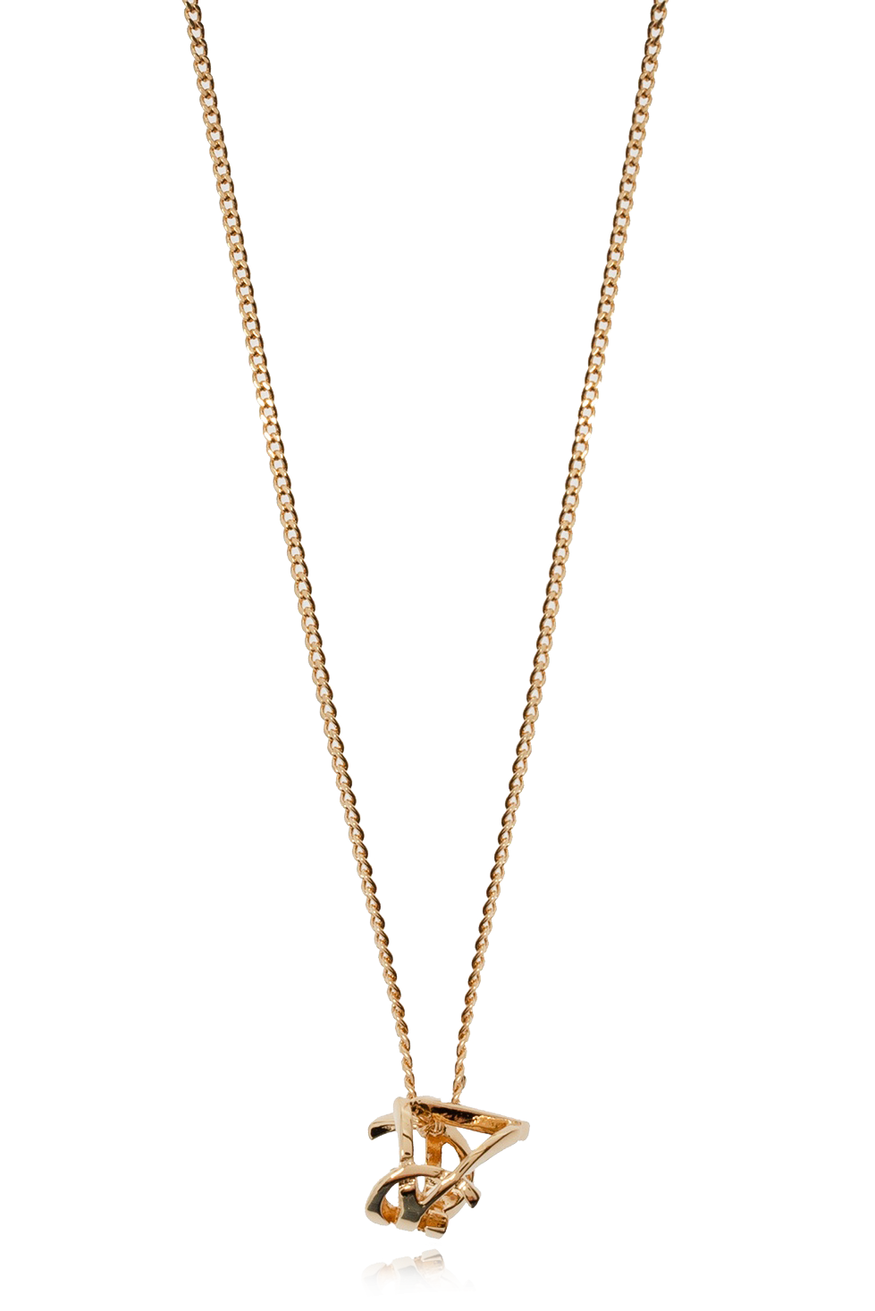 Gold Necklace with logo charm Saint Laurent Vitkac GB